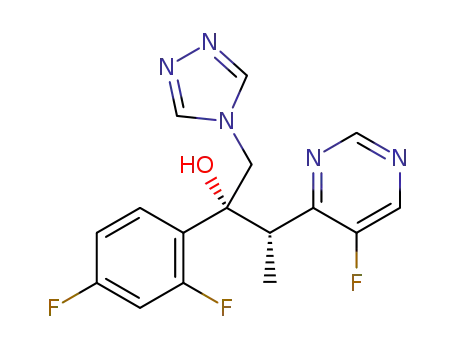 Molecular Structure of 1028563-65-6 ((2R,3S)-2-(2,4-difluorophenyl)-3-(5-fluoropyrimidin-4-yl)-1-(4H-1,2,4-triazol-4-yl)butan-2-ol)