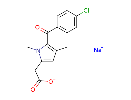 1H-Pyrrole-2-aceticacid, 5-(4-chlorobenzoyl)-1,4-dimethyl-, sodium salt (1:1)