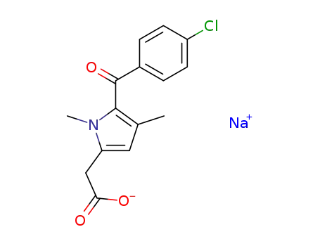 Sodium 5-(p-chlorobenzoyl)-1,4-dimethylpyrrole-2-acetic acid
