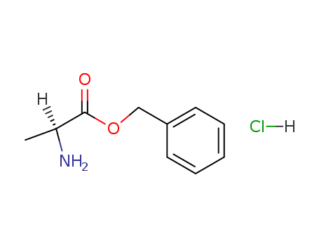 5557-83-5,L-Alanine benzyl ester hydrochloride,Alaninebenzyl ester hydrochloride (6CI);Alanine, benzyl ester, hydrochloride, L-(7CI,8CI);L-Alanine, phenylmethyl ester, hydrochloride (9CI);(S)-Alaninehydrochloride benzyl ester;(S)-Benzyl 2-aminopropanoate hydrochloride;BenzylL-alaninate hydrochloride;NSC 523831;