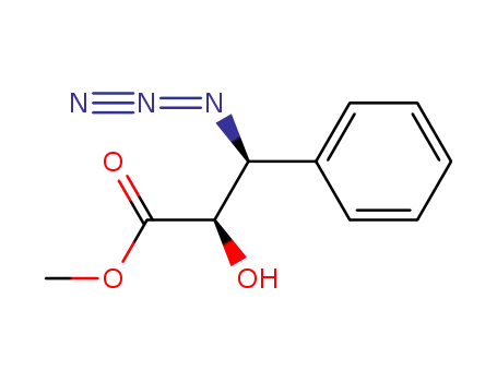 Molecular Structure of 99458-15-8 (Methyl (2R,3S)-(+)-2-hydroxy-3-azido-3-phenyl-propionate)