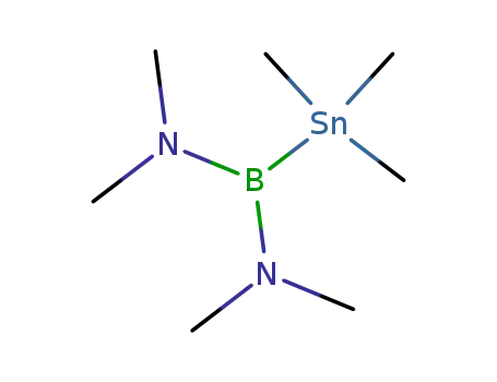 Molecular Structure of 55526-04-0 (Boranediamine, N,N,N',N'-tetramethyl-1-(trimethylstannyl)-)