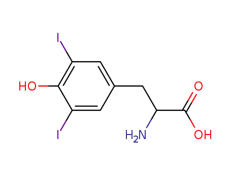 Molecular Structure of 66-02-4 (3,5-Diiodo-DL-tyrosine)