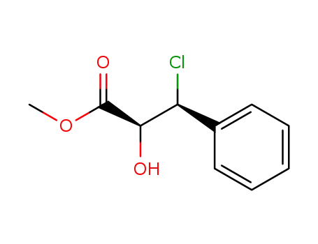 Molecular Structure of 145438-00-2 (methyl (+/-)-syn-3-chloro-2-hydroxy-3-phenylpropanoate)