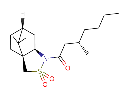 Molecular Structure of 108509-68-8 ((S)-1-((1S,5R,7R)-10,10-Dimethyl-3,3-dioxo-3λ<sup>6</sup>-thia-4-aza-tricyclo[5.2.1.0<sup>1,5</sup>]dec-4-yl)-3-methyl-heptan-1-one)