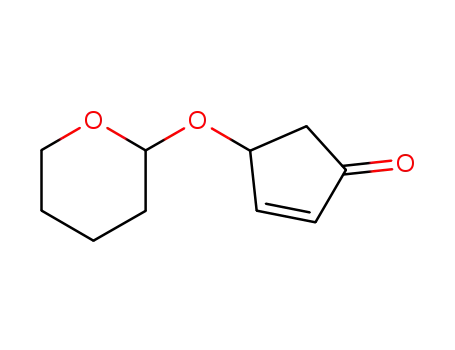 Molecular Structure of 61305-37-1 (2-Cyclopenten-1-one, 4-[(tetrahydro-2H-pyran-2-yl)oxy]-, (4R)-)