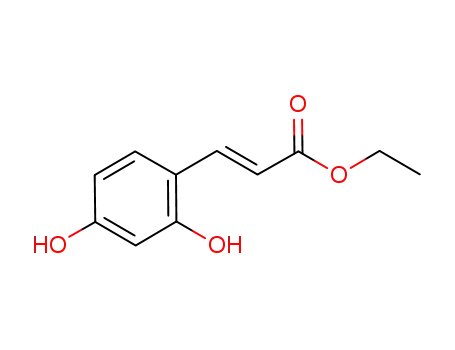 Molecular Structure of 149542-04-1 ((E)-3-(2,4-dihydroxyphenyl)acrylic acid ethyl ester)