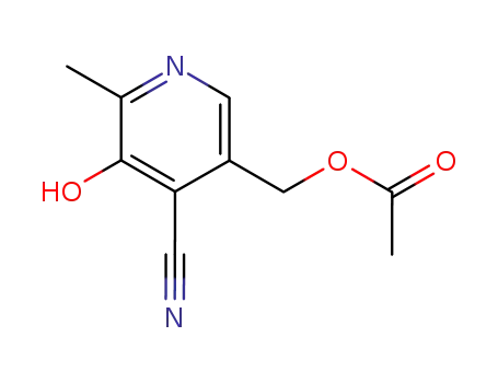 Molecular Structure of 408335-89-7 (2-methyl-3-hydroxy-4-cyano-5-acetyloxymethyl-pyridine)