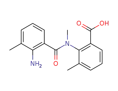 Molecular Structure of 78877-00-6 (3-methyl-N-methyl-N-(3-methyl-2-aminobenzoyl)anthranilic acid)