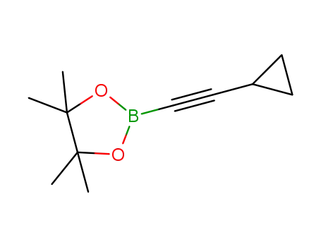 Molecular Structure of 1432491-43-4 (2-(2-cyclopropylethynyl)-4,4,5,5-tetramethyl -1,3,2-dioxaborolane)
