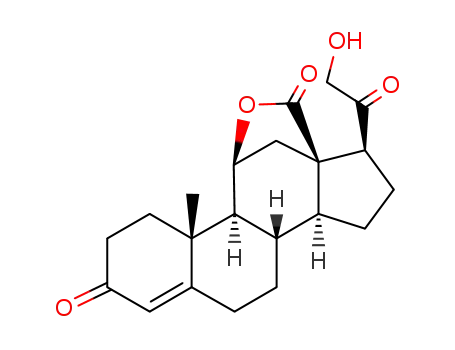 Molecular Structure of 2507-89-3 (11β,21-dihydroxy-3,20-dioxo-pregn-4-en-18-oic acid-11-lactone)