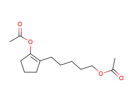 Molecular Structure of 52477-90-4 (1-Cyclopentene-1-pentanol, 2-(acetyloxy)-, acetate)