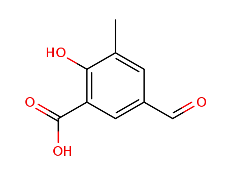 Molecular Structure of 6265-16-3 (5-Formyl-3-methylsalicylic acid)