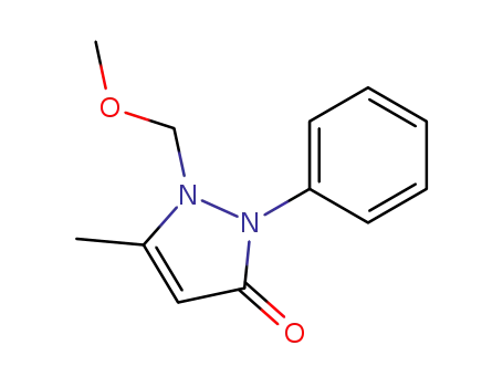 Molecular Structure of 98395-57-4 (1-Methoxymethyl-5-methyl-2-phenyl-1,2-dihydro-pyrazol-3-one)