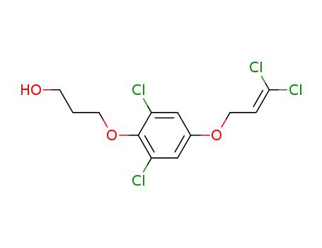 Molecular Structure of 178043-48-6 (3(2,6-DICHLORO-4-(3,3-DICHLOROALLYLOXY)PHENOXY)PROPAN-1-OL)