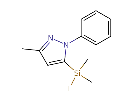 Molecular Structure of 387353-94-8 (5-(fluoro-dimethylsilanyl)-3-methyl-1-phenyl-1H-pyrazole)