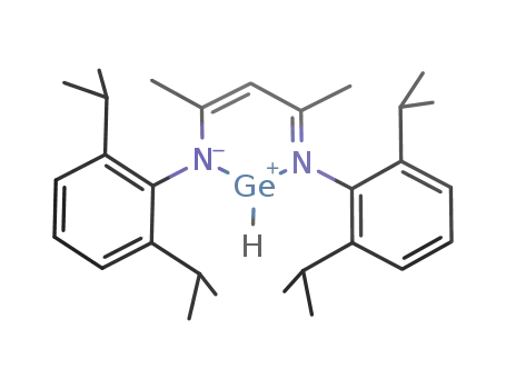 Molecular Structure of 382150-90-5 ((HC(CMeNC-2,6-i-Pr<sub>2</sub>C<sub>6</sub>H<sub>3</sub>)2)-germanium(II) hydride)