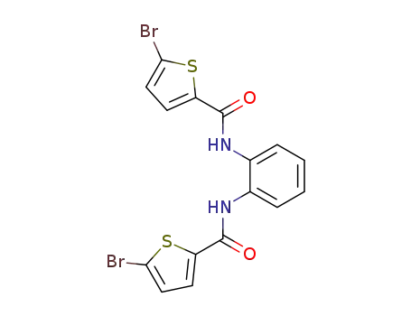 Molecular Structure of 859489-42-2 (<i>N,N'</i>-bis-(5-bromo-thiophene-2-carbonyl)-<i>o</i>-phenylenediamine)