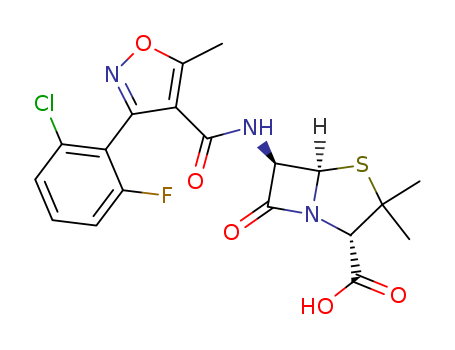 4-Thia-1-azabicyclo[3.2.0]heptane-2-carboxylicacid,6-[[[3-(2-chloro-6-fluorophenyl)-5-methyl-4-isoxazolyl]carbonyl]amino]-3,3-dimethyl-7-oxo-,(2S,5R,6R)-
