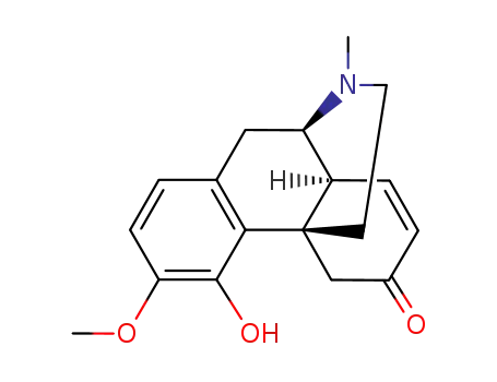 Molecular Structure of 596-59-8 (Morphinan-6-one,7,8-didehydro-4-hydroxy-3-methoxy-17-methyl-, (14a)- (9CI))