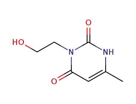 Molecular Structure of 20551-25-1 (3-(2-HYDROXY-ETHYL)-6-METHYL-1H-PYRIMIDINE-2,4-DIONE)