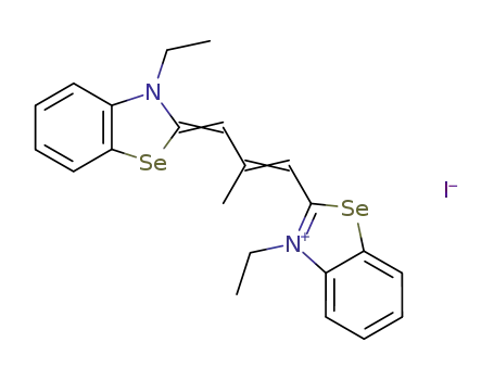 Molecular Structure of 7310-87-4 (3-ethyl-2-[3-(3-ethyl-3H-benzoselenazol-2-ylidene)isobut-1-enyl]benzoselenazolium iodide)