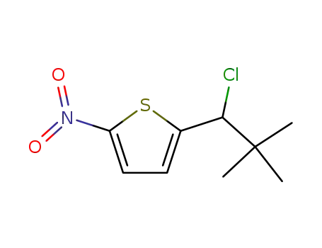 Molecular Structure of 87207-17-8 (2-(1'-chloro-2',2'-dimethylpropyl)-5-nitrothiophene)