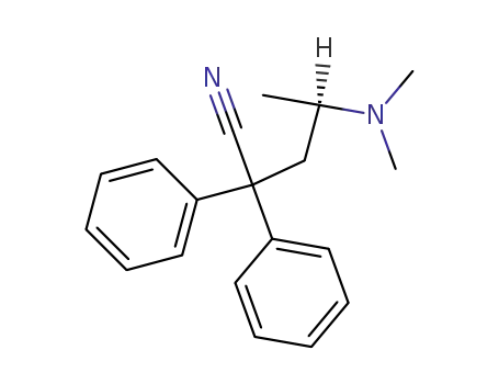 Molecular Structure of 7576-16-1 (Benzeneacetonitrile, a-[2-(dimethylamino)propyl]-a-phenyl-, (R)-)