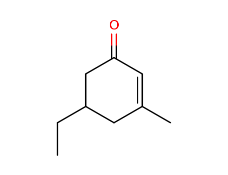 Molecular Structure of 40920-68-1 (3-Methyl-5-ethyl-2-cyclohexen-1-one)