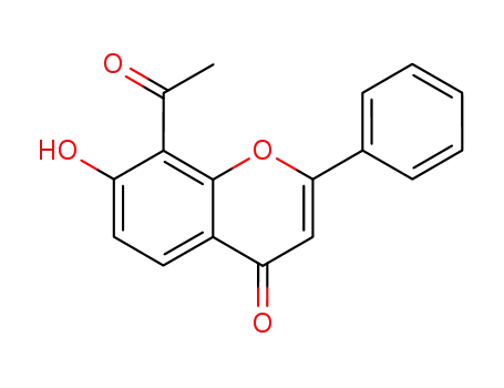Molecular Structure of 42345-27-7 (8-acetyl-7-hydroxy-2-phenyl-chromen-4-one)