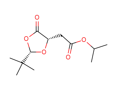 Molecular Structure of 514829-23-3 ((2S,4S)-2-(tert-butyl)-5-oxo-1,3-dioxolane-4-acetic acid isopropyl ester)