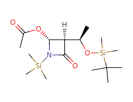 2-Azetidinone,
4-(acetyloxy)-3-[(1R)-1-[[(1,1-dimethylethyl)dimethylsilyl]oxy]ethyl]-1-(tri
methylsilyl)-, (3R,4R)-