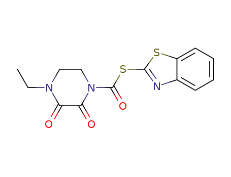 Molecular Structure of 120600-74-0 (S-2-benzothiazolyl-4-ethyl-2,3-dioxo-1-piperazinethio-carboxylate)