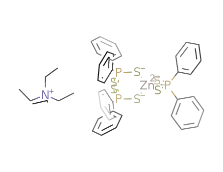 Molecular Structure of 77259-18-8 (tetraethylammonium bis(diphenyldithiophosphinato-S) (diphenyldithiophosphinato-SS')zincate)