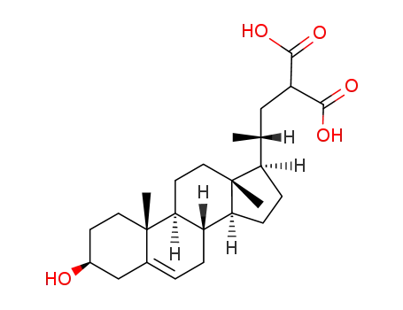 Molecular Structure of 111823-89-3 (3β-hydroxy-24-nor-chol-5-ene-23,23-dicarboxylic acid)