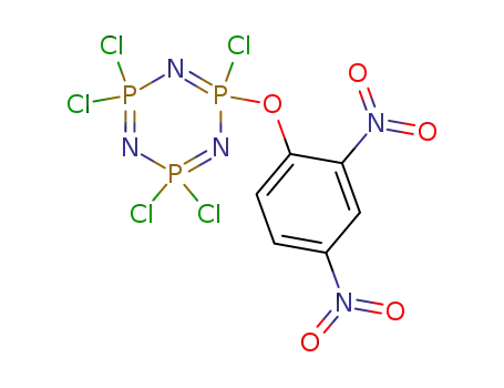 Molecular Structure of 157033-41-5 (2,2,4,4,6-Pentachloro-6-(2,4-dinitro-phenoxy)-2λ<sup>5</sup>,4λ<sup>5</sup>,6λ<sup>5</sup>-[1,3,5,2,4,6]triazatriphosphinine)