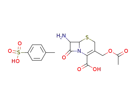 Molecular Structure of 5203-31-6 ((6R-trans)-3-(acetoxymethyl)-7-amino-8-oxo-5-thia-1-azabicyclo[4.2.0]oct-2-ene-2-carboxylic acid, mono(toluene-p-sulphonate))