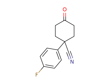 Molecular Structure of 56326-98-8 (4-CYANO-4-(4-FLUOROPHENYL)CYCLOHEXANONE)