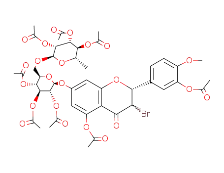 (2<i>R</i>,3Ξ)-5-acetoxy-2-(3-acetoxy-4-methoxy-phenyl)-3-bromo-7-[<i>O</i><sup>2</sup>,<i>O</i><sup>3</sup>,<i>O</i><sup>4</sup>-triacetyl-<i>O</i><sup>6</sup>-(tri-<i>O</i>-acetyl-α-L-rhamnopyranosyl)-β-D-glucopyranosyloxy]-chroman-4-one