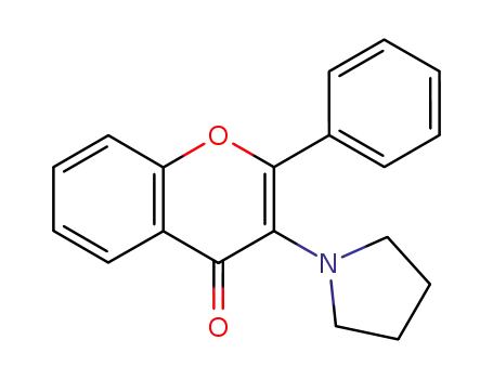 4H-1-Benzopyran-4-one,2-phenyl-3-(1-pyrrolidinyl)-(9CI)