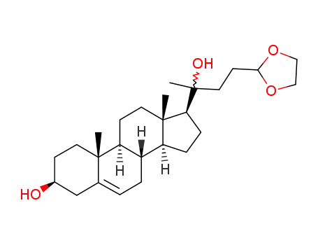 Molecular Structure of 86476-21-3 (24,24-ethylenedioxy-Δ<sup>5</sup>-chol-3β,20-diol)