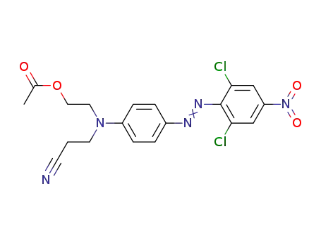 Molecular Structure of 5261-31-4 (2-[N-(2-Cyanoethyl)-4-[(2,6-dichloro-4-nitrophenyl)azo]anilino]ethyl acetate)