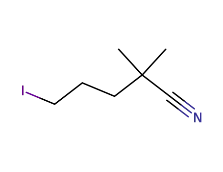 Molecular Structure of 56475-44-6 (5-iodo-2,2-dimethylpentanenitrile)