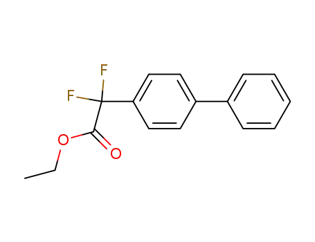 Molecular Structure of 73789-98-7 (2-([1,1'-biphenyl]-4-yl)-2,2-difluoroacetic acid ethyl ester)