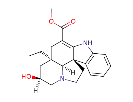 Molecular Structure of 62414-79-3 (methyl (2S,3aR,3a1S,10bR)-3a-ethyl-2-hydroxy-2,3,3a,3a1,4,6,11,12-octahydro-1H-indolizino-[8,1-cd]carbazole-5-carboxylate)