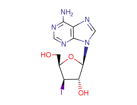 Molecular Structure of 54937-38-1 (9-(3'-Deoxy-3'-iodo-β-D-xylofuranosyl)adenine)