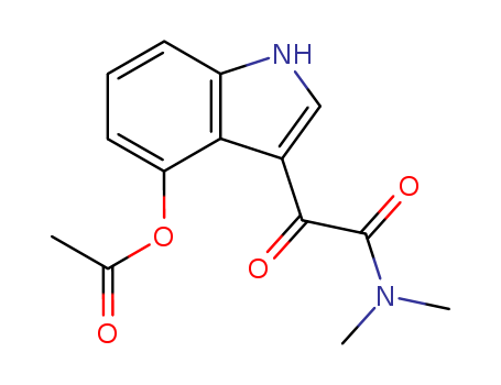 Molecular Structure of 30000-66-9 (1H-Indole-3-acetamide, 4-(acetyloxy)-N,N-dimethyl-a-oxo-)