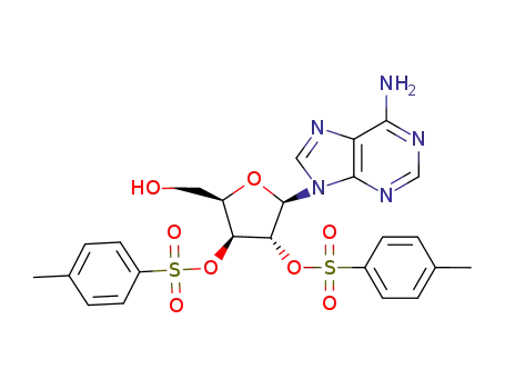 Molecular Structure of 127246-65-5 (2',3'-di-O-p-tolylsulphonyl-9-β-D-xylofuranosyladenine)