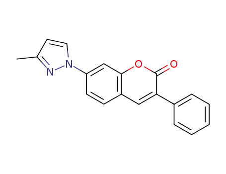 Molecular Structure of 6025-18-9 (7-(3-methyl-1H-pyrazol-1-yl)-3-phenyl-2-benzopyrone)