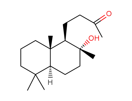 Molecular Structure of 16736-51-9 (8-hydroxy-15,16-dinor-labdan-13-one)